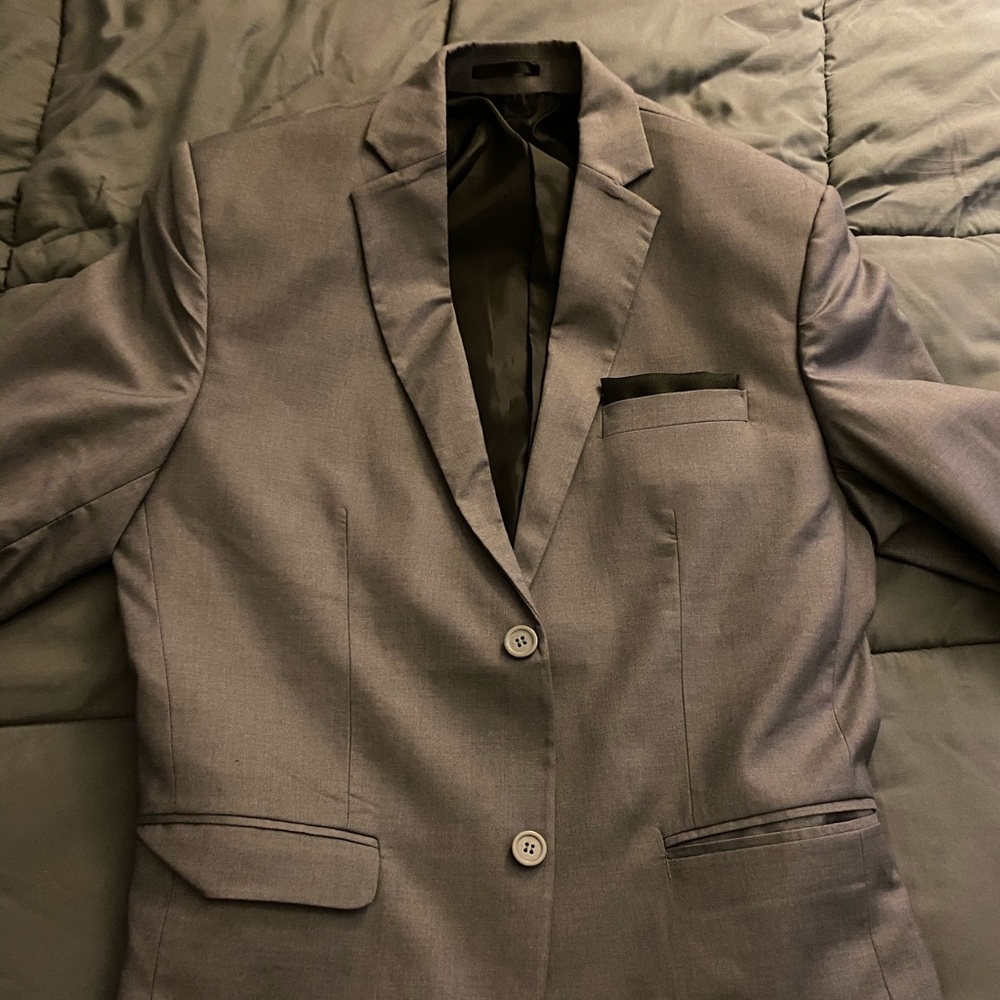 Three piece grey suit